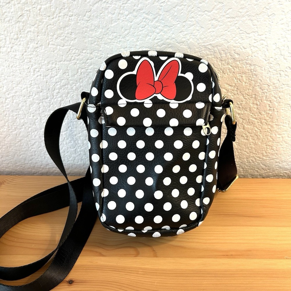 NEW Buckle Down Minnie Mouse Vegan Leather Crossbody Bag Polkadot Y2K Purse